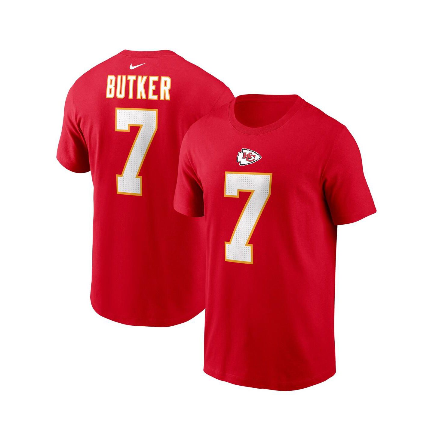 Мужская футболка Nike Harrison Butker Red Kansas City Chiefs Name & Number — фото 1