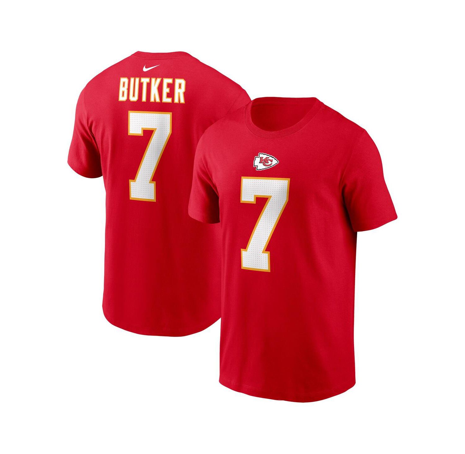 Men's Harrison Butker Red Kansas City Chiefs Name & Number T-Shirt