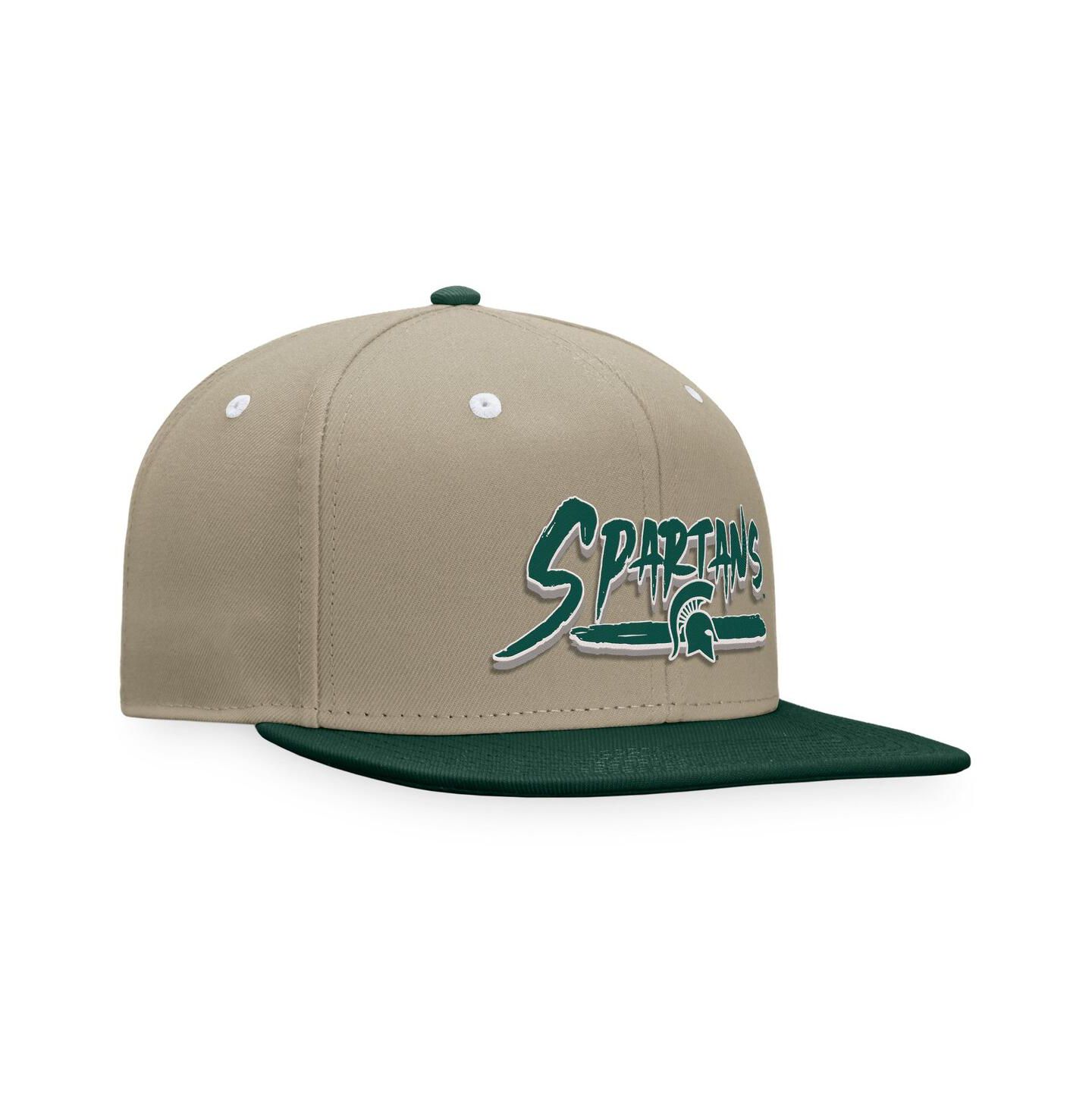 Мужская кепка Top of the World Khaki/Green Michigan State Spartans Land Snapback Hat — фото 3