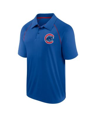 Men's Royal Chicago Cubs Strong Alone Raglan Polo Shirt