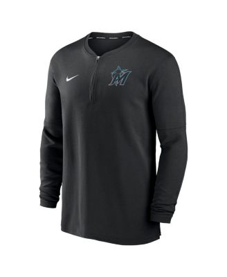 Men's Black Miami Marlins Authentic Collection Game Time Performance Quarter-Zip Top
