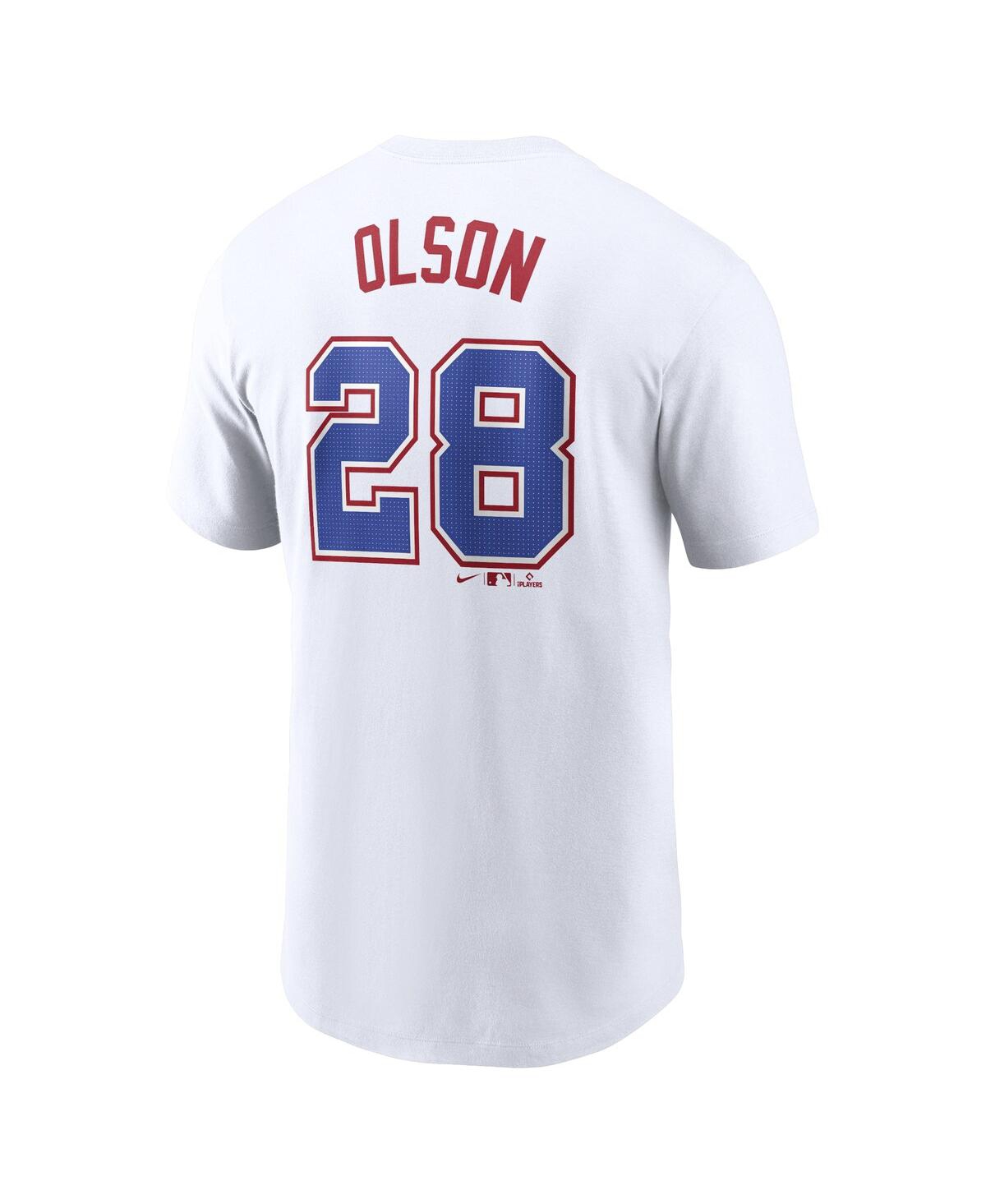 Nike Men's Matt Olson White Atlanta Braves City Connect Fuse Name Number T-shirt In White