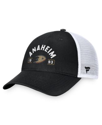 Men's Black/White Anaheim Ducks Free Kick Trucker Adjustable Hat