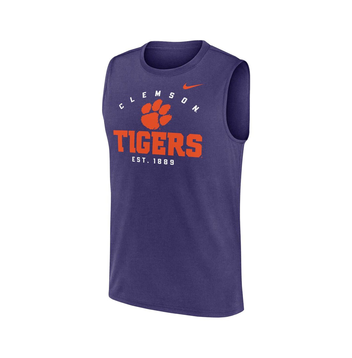 Мужской топ Nike Purple Clemson Tigers Primetime Legend Lock Up Performance Muscle — фото 3