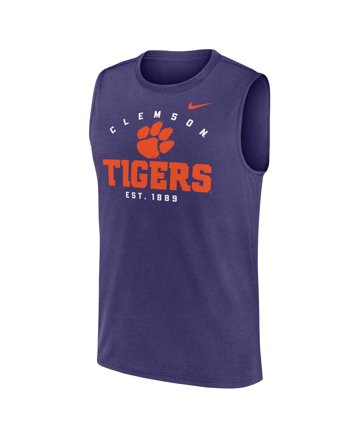 Nike Men's Purple Clemson Tigers Primetime Legend Lock Up Performance Muscle Tank Top In Purple