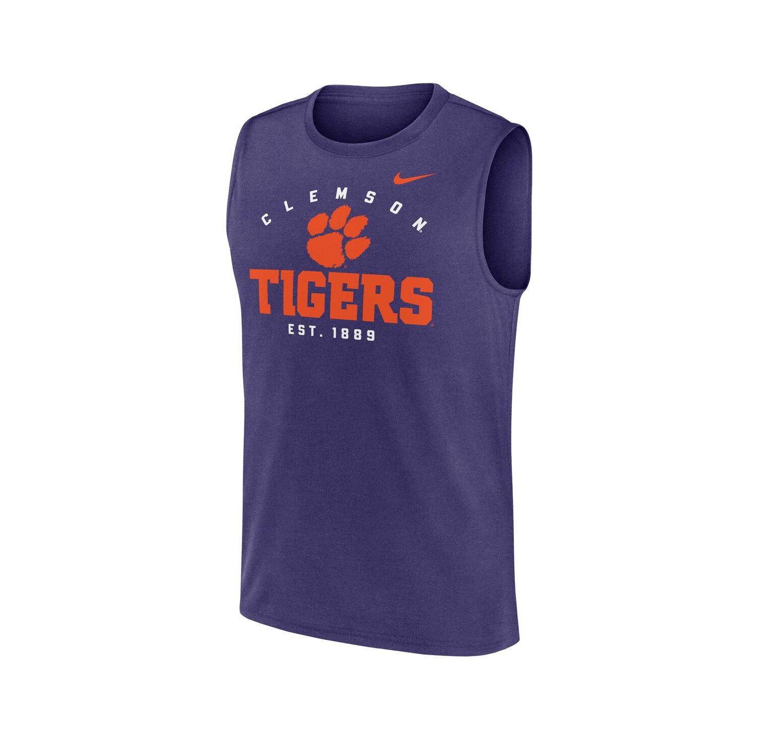 Men's Purple Clemson Tigers Primetime Legend Lock Up Performance Muscle Tank Top