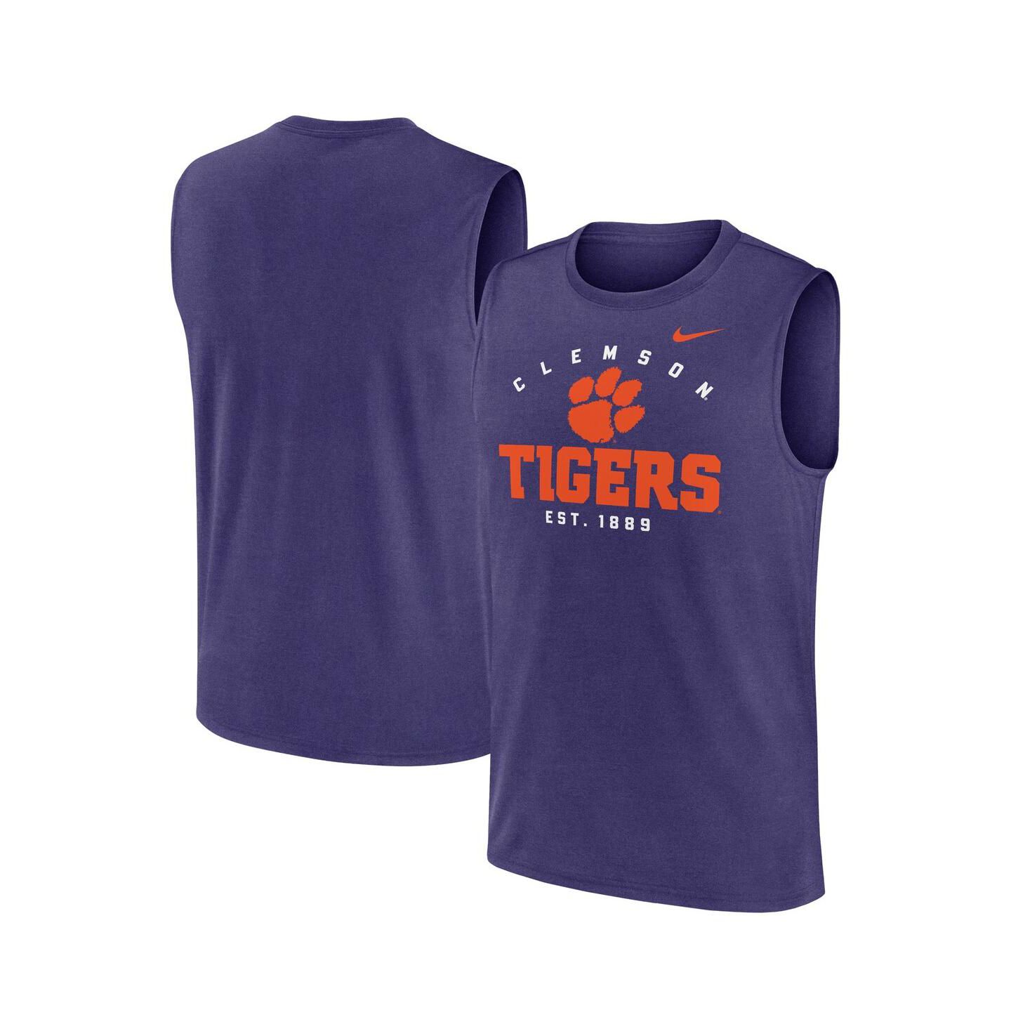 Мужской топ Nike Purple Clemson Tigers Primetime Legend Lock Up Performance Muscle — фото 1