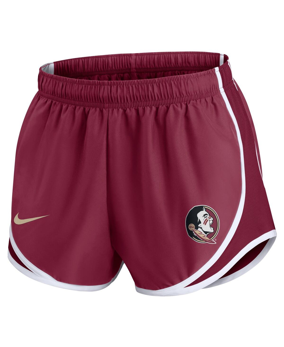 Nike Women's Garnet Florida State Seminoles Primetime Tempo Performance Shorts In Garnet,white