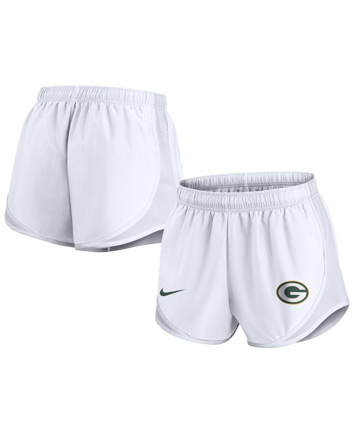 Women's White Green Bay Packers Tempo Shorts - White