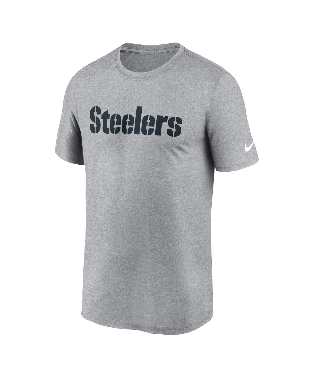 Nike Men'sPittsburgh Steelers Primetime Legend Wordmark Performance T-Shirt - Heather Gray