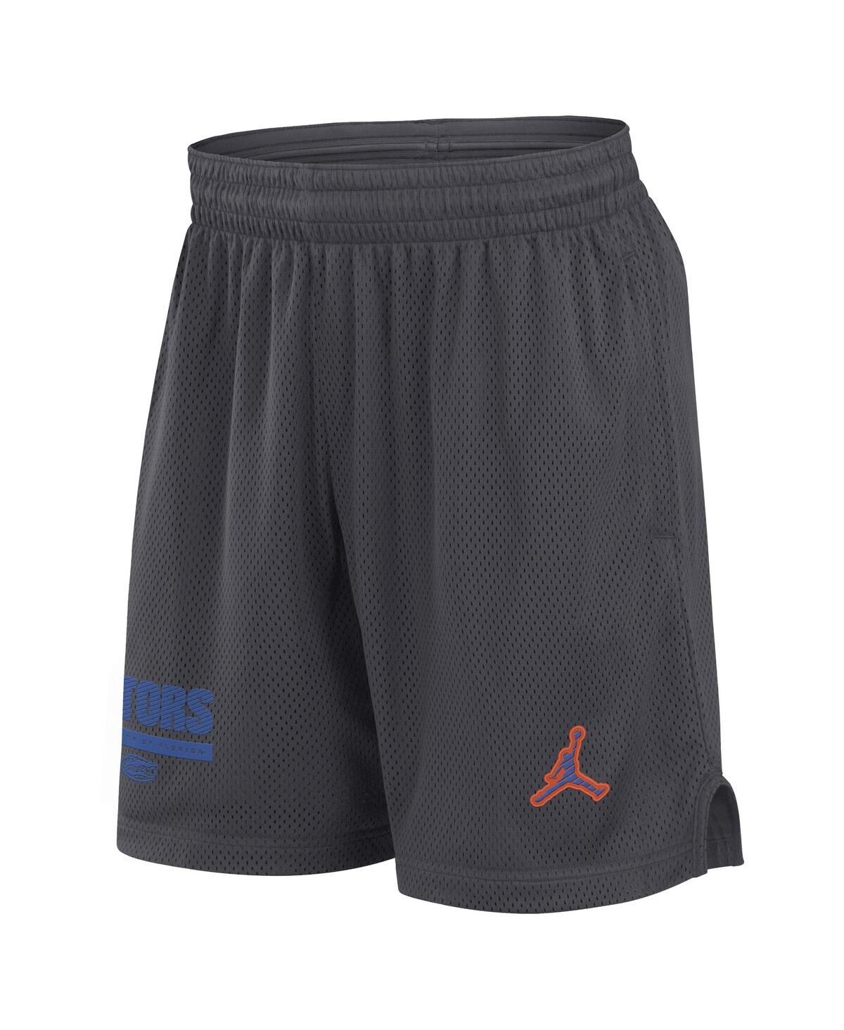 Shop Jordan Men's Anthracite Florida Gators 2024 Sideline Mesh Shorts In Anthracite,royal