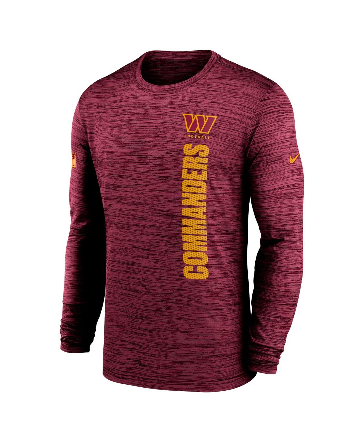 Nike Men'sWashington Commanders 2024 Sideline Velocity Performance Long Sleeve T-Shirt - Burgundy