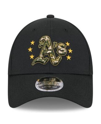 Men's Black Oakland Athletics 2024-Armed Forces Day 9FORTY Adjustable Hat