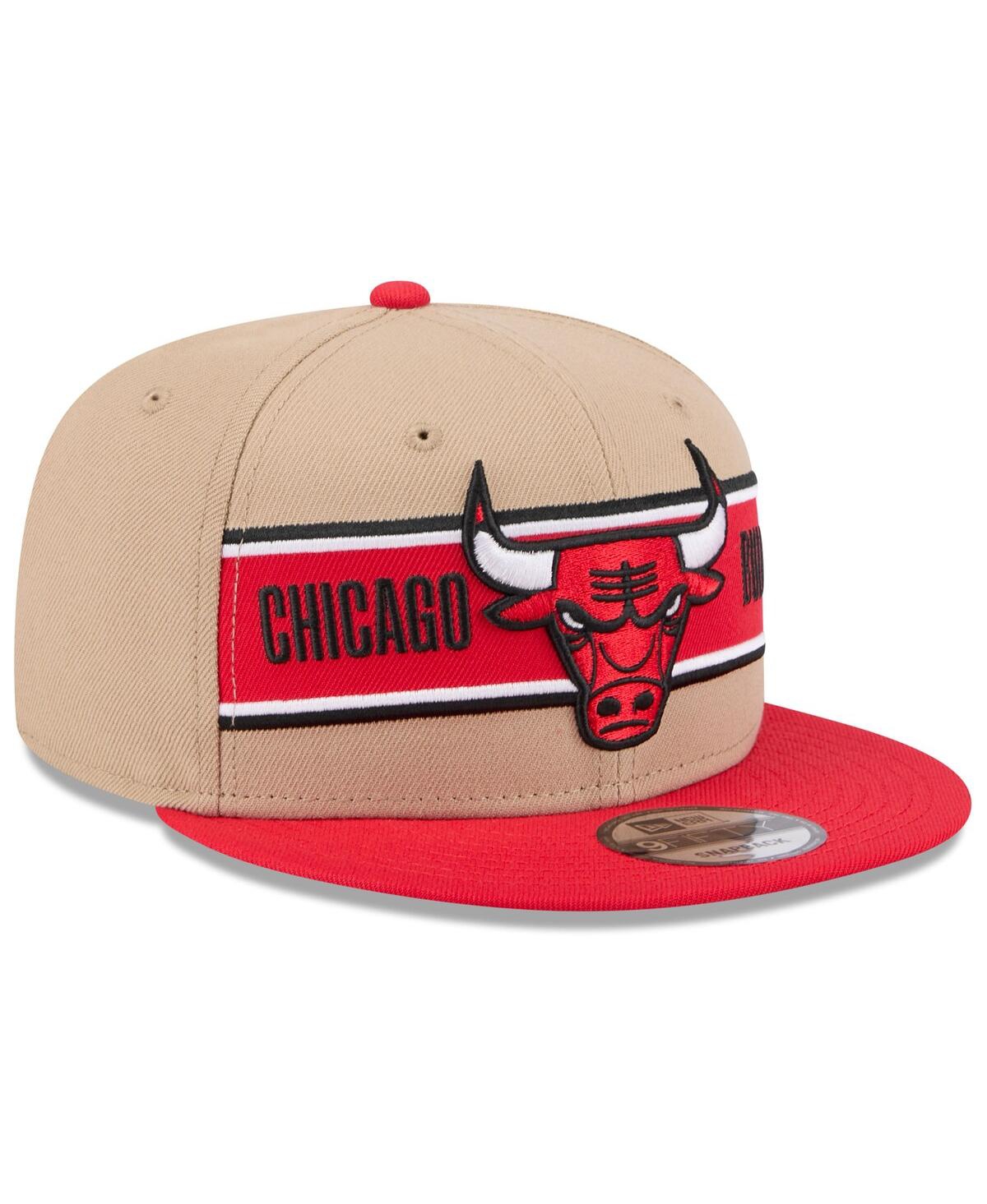 New Era Men's Tan/red Chicago Bulls 2024 Nba Draft 9fifty Snapback Hat In Tan,red