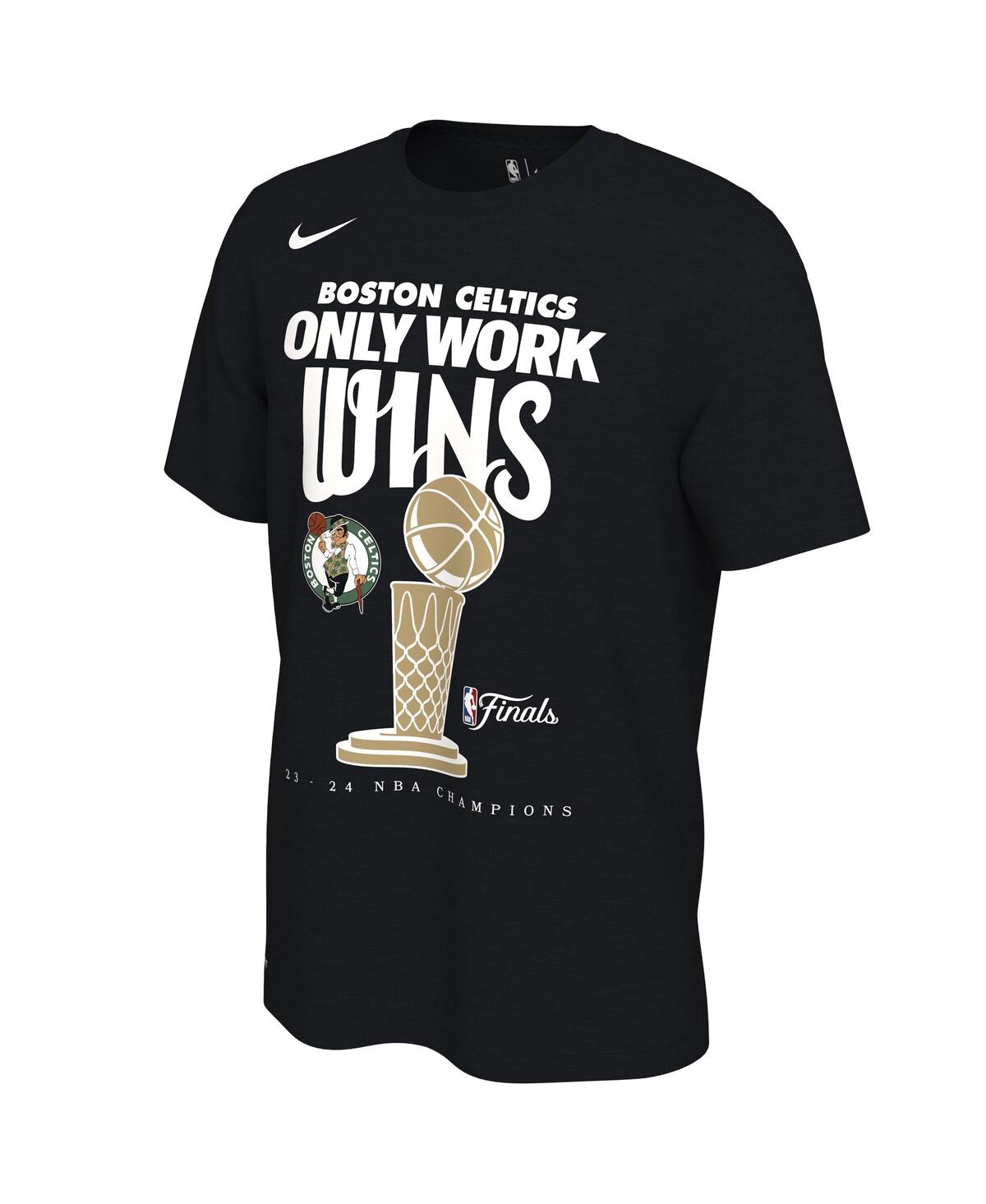 Nike Men's Black Boston Celtics 2024 Nba Finals Champions Celebration Trophy T-shirt In Black