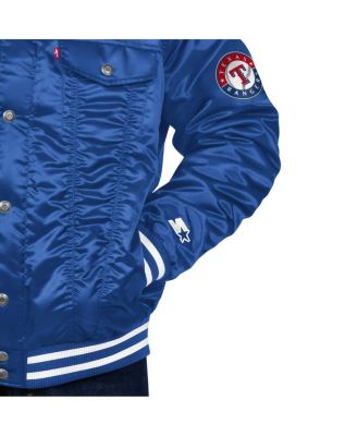 Levi’s x Starter Men's Royal Texas Rangers Silver Tab Satin Full-Snap Trucker Jacket