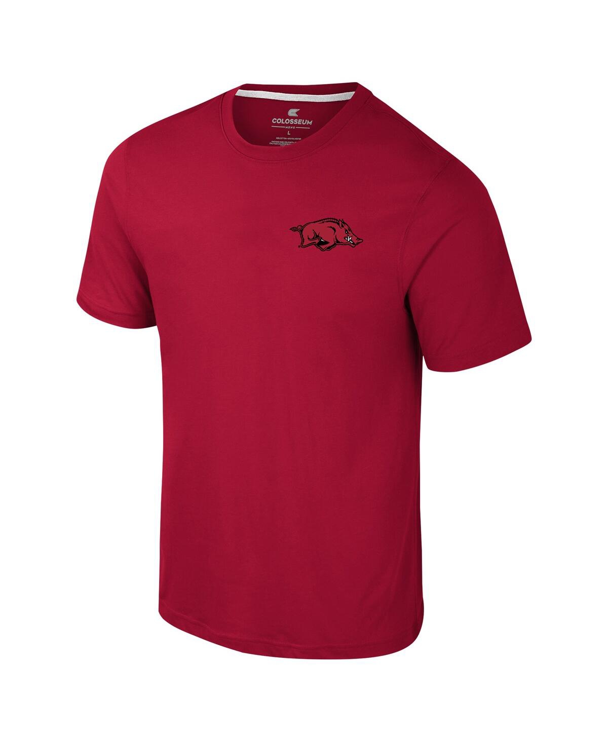 Colosseum Men's Cardinal Arkansas Razorbacks Logo Lockup 2-hit Active Blend T-shirt In Cardinal