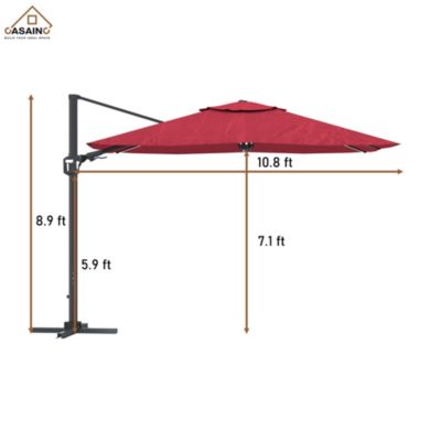 11 FT Square Cantilever Patio Umbrella without Base