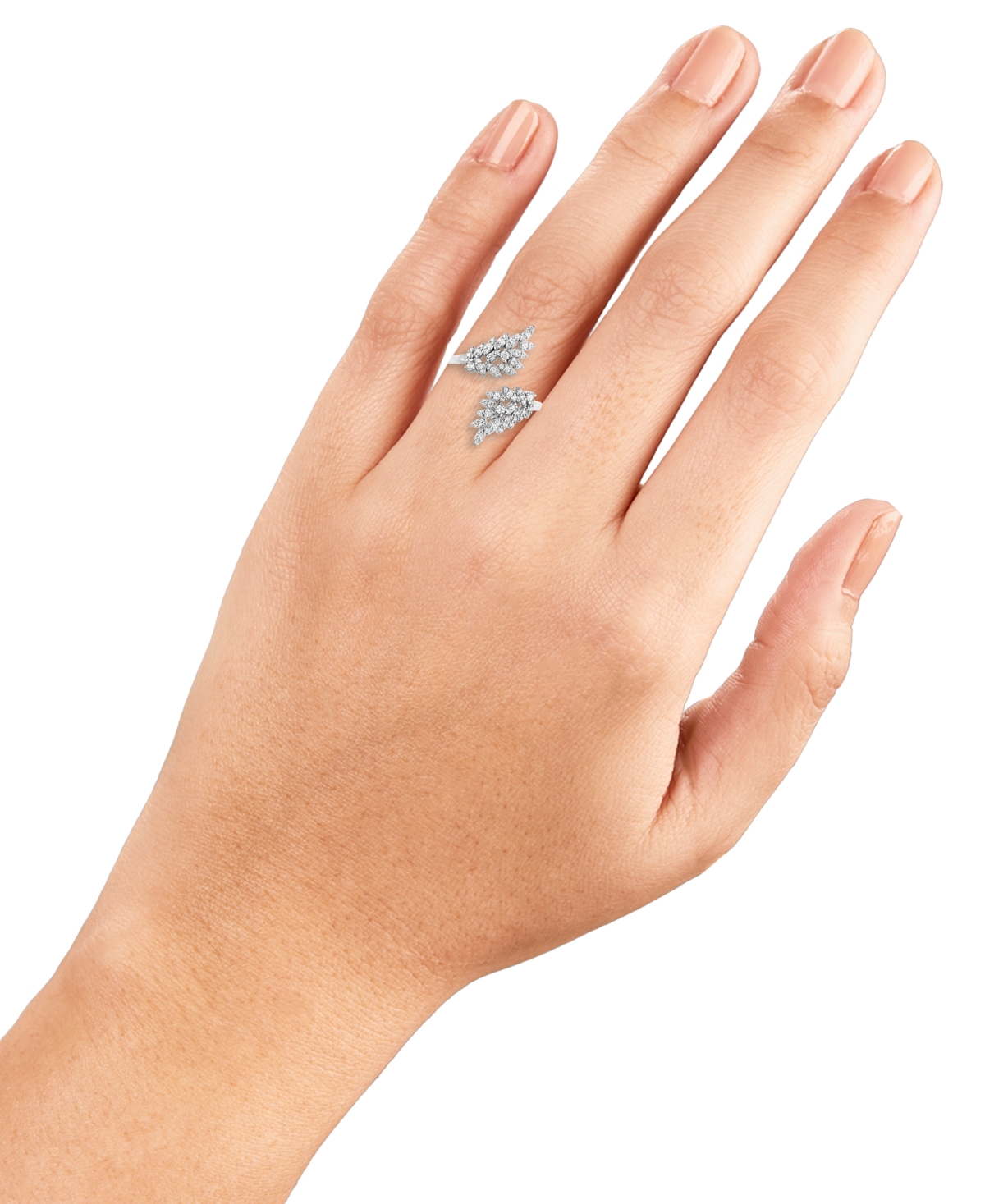 GIANI BERNINI CUBIC ZIRCONIA BYPASS STATEMENT RING IN STERLING SILVER, CREATED FOR MACY'S 