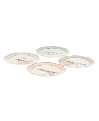 Floral Tea Plates, Set of 4