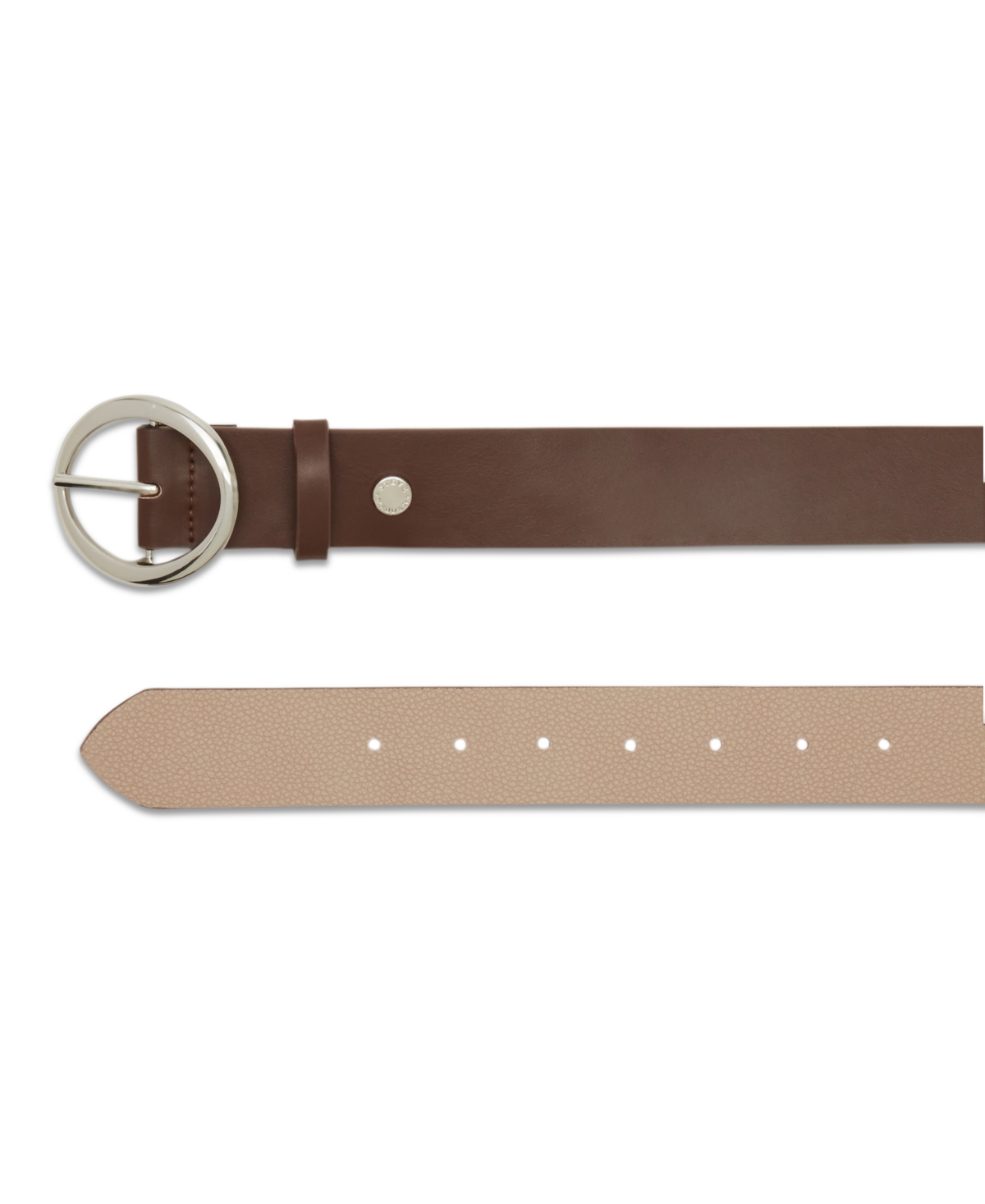 Steve Madden Women's Reversible Faux-Leather Belt - Oatmeal