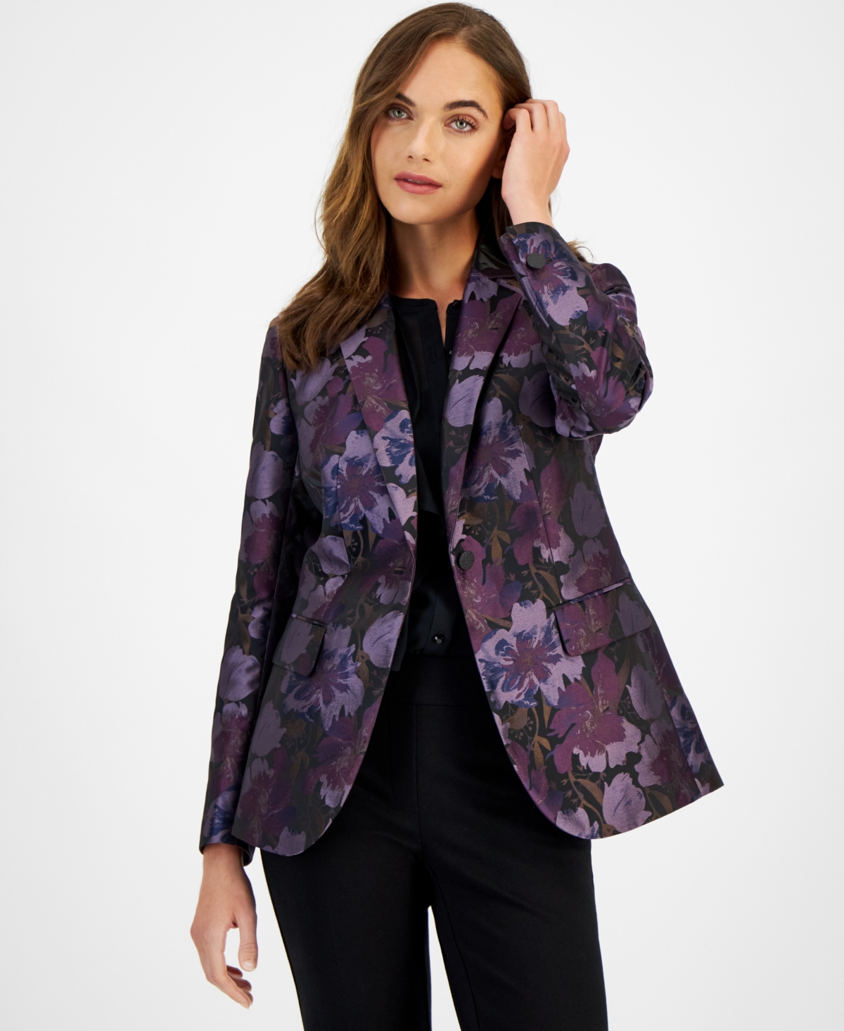 Anne klein jacquard jacket hot sale