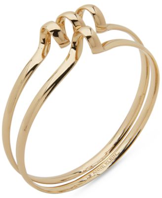 Anne Klein - Gold-Tone 2-Pc. Set Swirl Bangle Bracelets