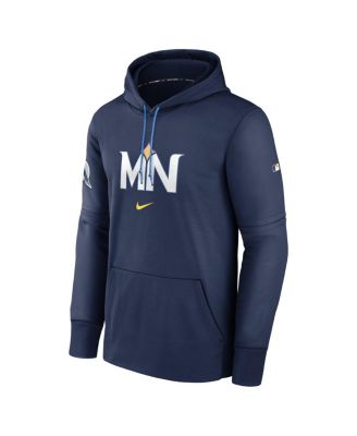 Men's Navy Minnesota Twins 2024 City Connect Authentic Collection Practice Performance Pullover Hoodie