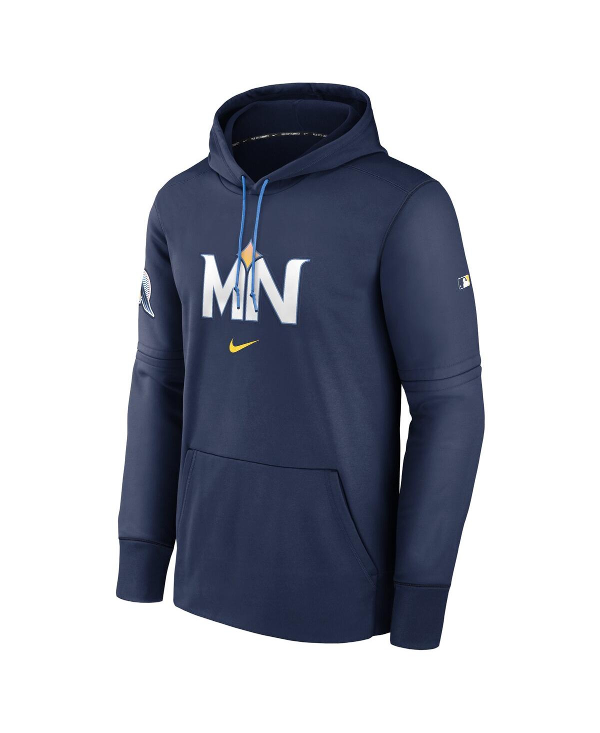 Nike Men'sMinnesota Twins 2024 City Connect Authentic Collection Practice Performance Pullover Hoodie - Navy