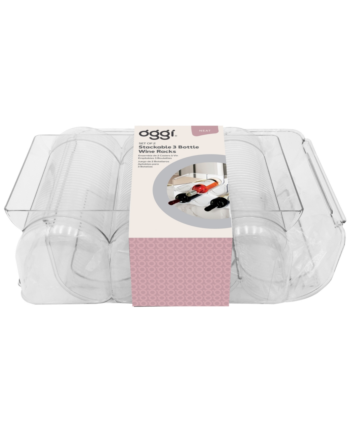 OGGI SET OF 2 STACKABLE BOTTLE RACKS 