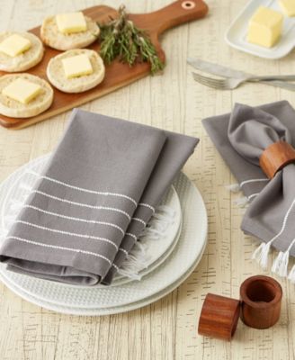 Stripe Tassel Napkin Set of 4