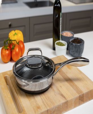 DiamondClad 8" Hybrid Nonstick Stainless Steel Frying Pan with Tempered Glass Lid