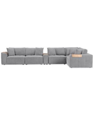 CLOSEOUT! Nycolle 6-Pc. Modular Fabric L-Shape Sectional with 1 Console, Created for Macy's