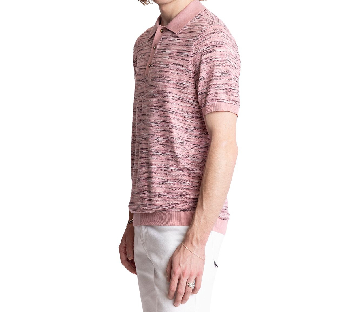 Paisley & Gray Men's Slim Fit Knit Ribbed Short Sleeve Polo Shirt