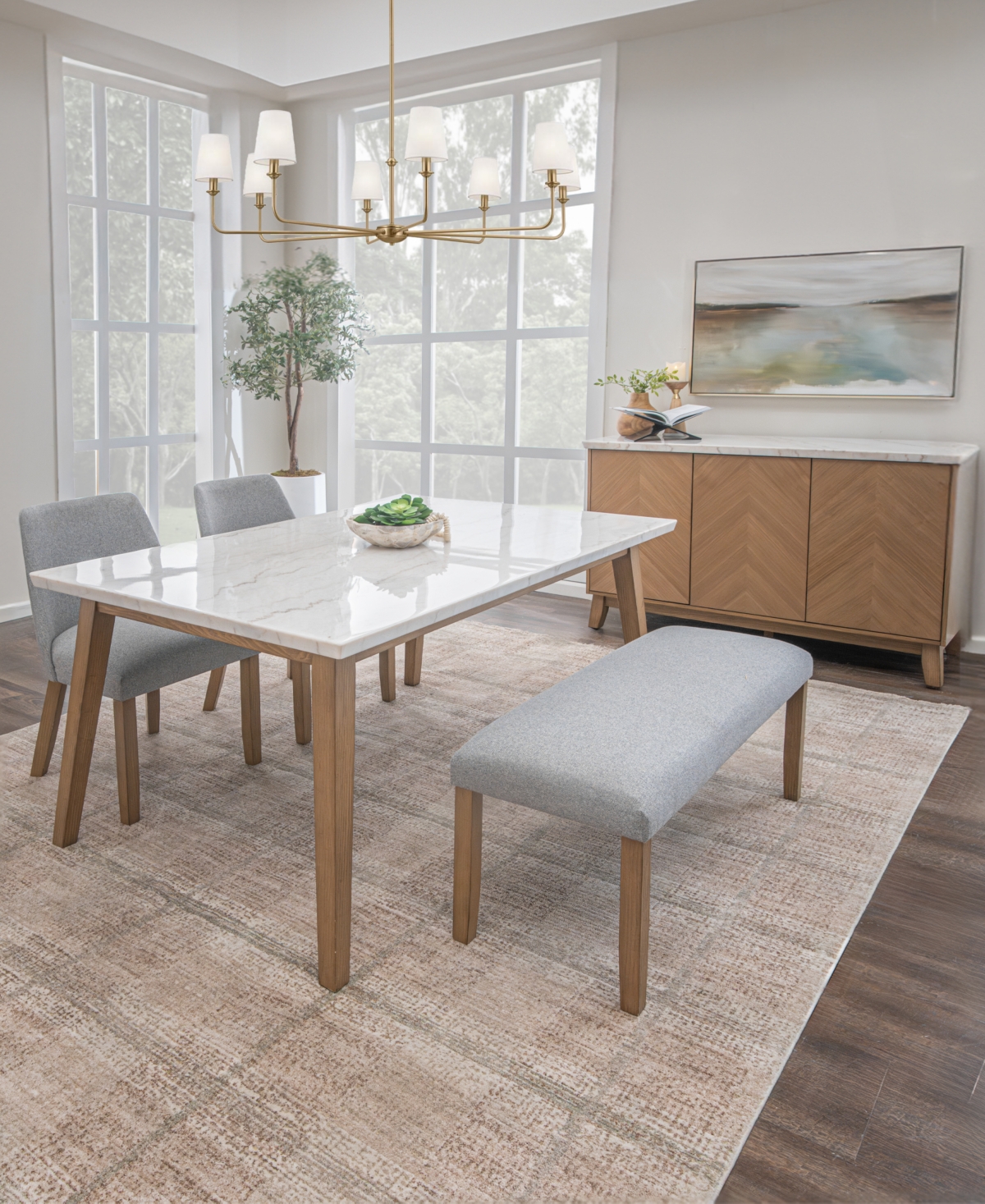 Macy's Mabell Dining Bench In Brown