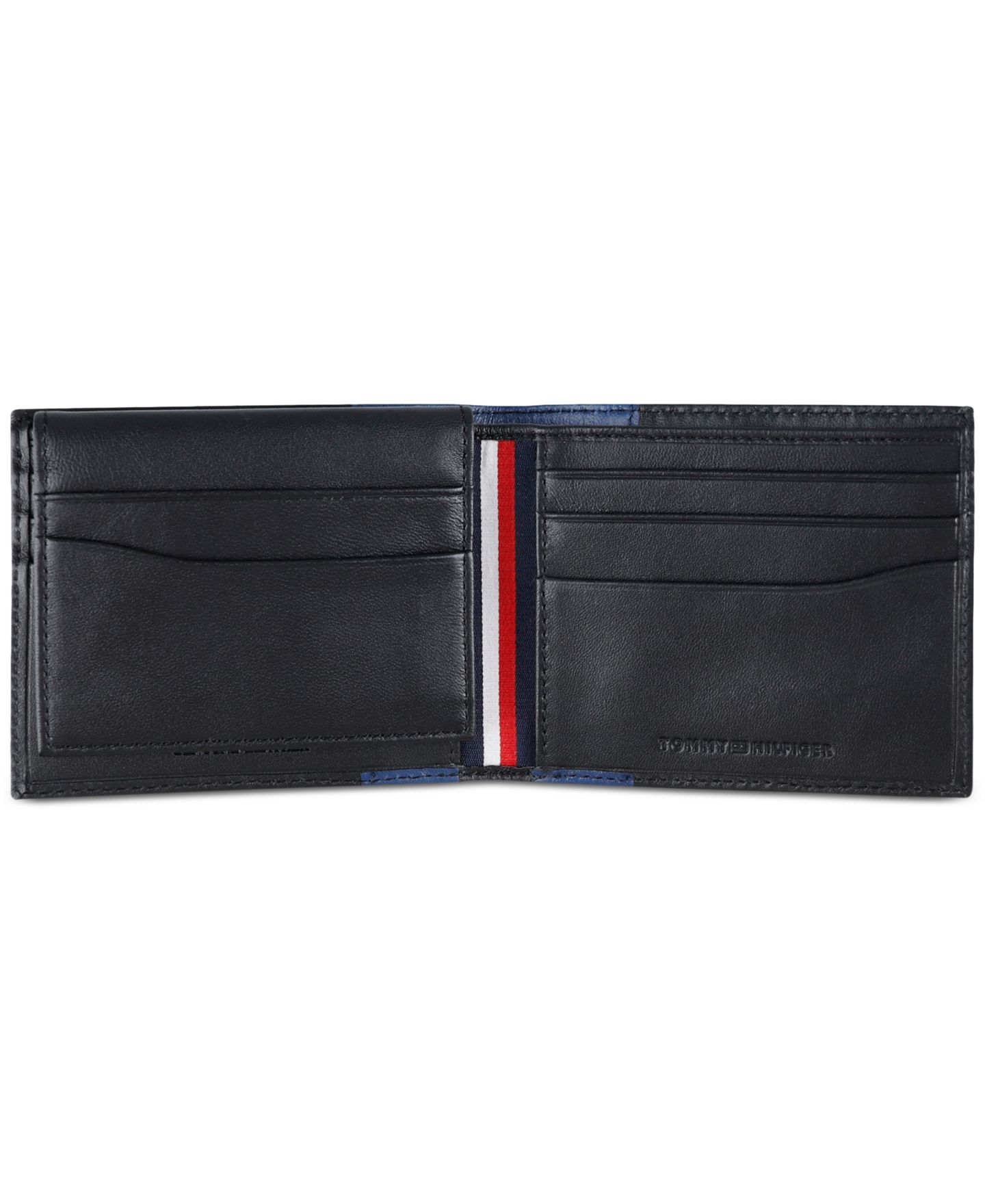 Мужской кошелёк Tommy Hilfiger RFID Pop Color Leather Bifold Wallet, цвет: Синий / Чёрный — фото 3
