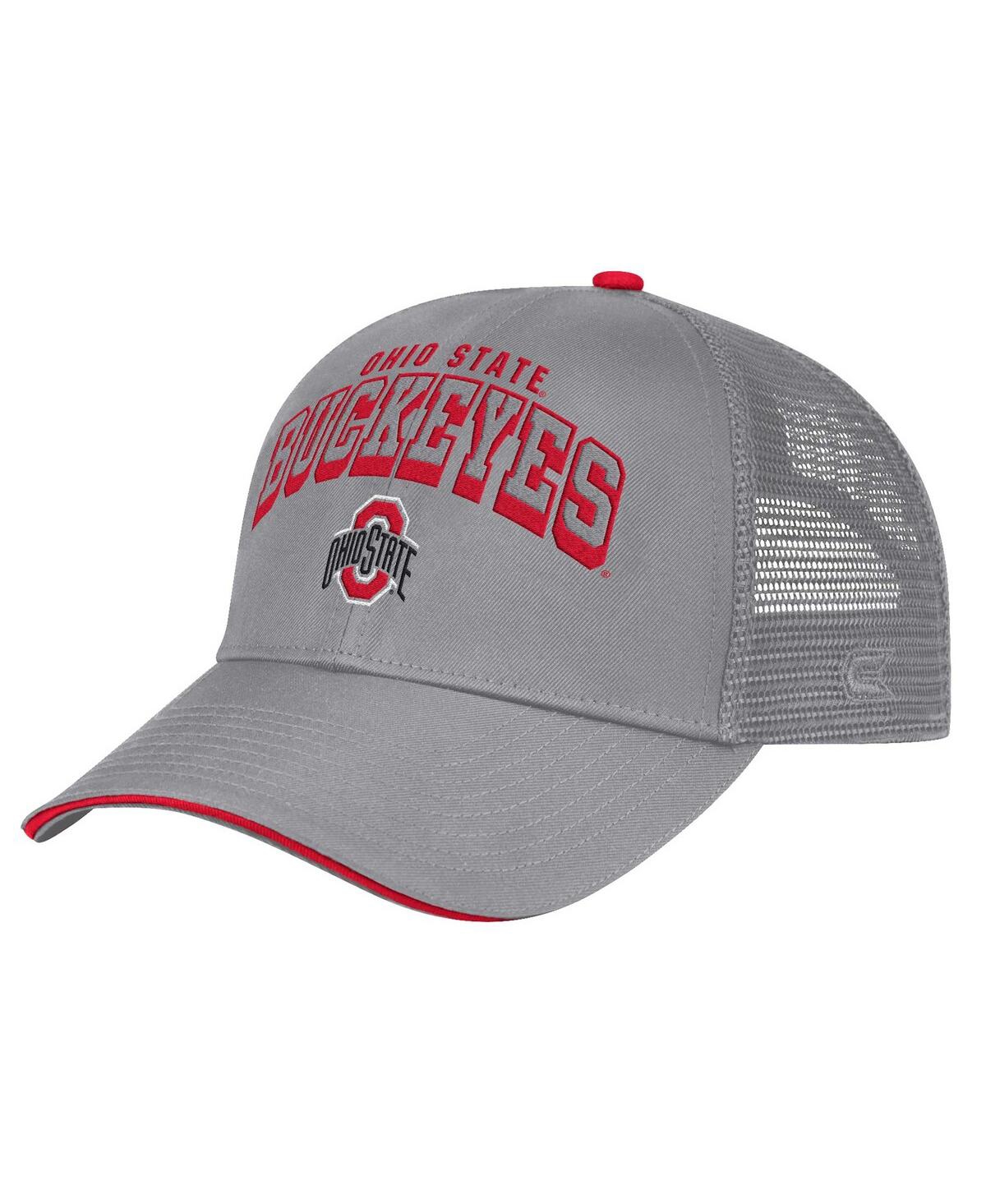 Colosseum Men's Gray Ohio State Buckeyes Wyatt Adjustable Hat In Navy