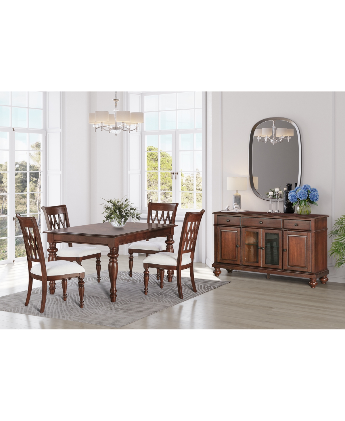 Macy's Daria 5-pc. Dining Set (rectangular Table & 4 Side Chairs), Created For  In Brown