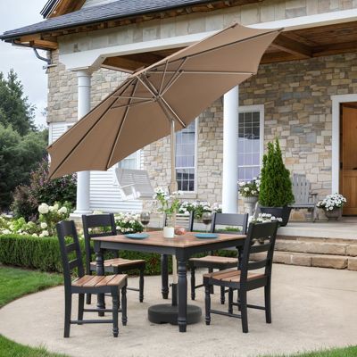 9FT Outdoor Patio Market Umbrella Aluminum Frame with Push Button Tilt Crank and 8 Steel Ribs, UV Protection Waterproof, for Garden Deck Backyard and Pool