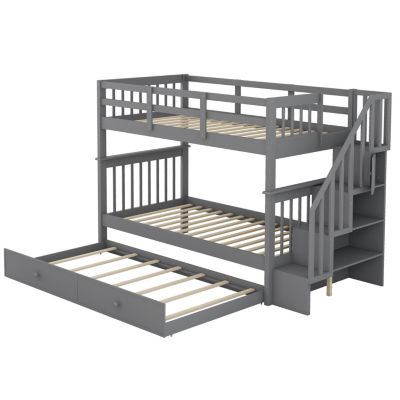 Streamdale Stairway Bunk Bed with Twin Trundle