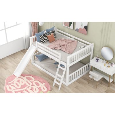 Streamdale Full Over Full Bunk Bed With Convertible Slide And Ladder