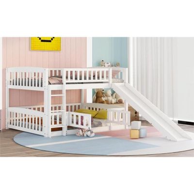 Streamdale Full Over Full Bunk Bed with Slide and Safety Features