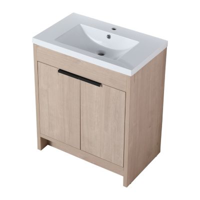30" Soft-Close Doors Freestanding Vanity with Resin Sink