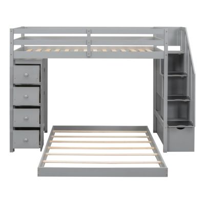 Streamdale Versatile Bunk Bed with Storage and Shelves