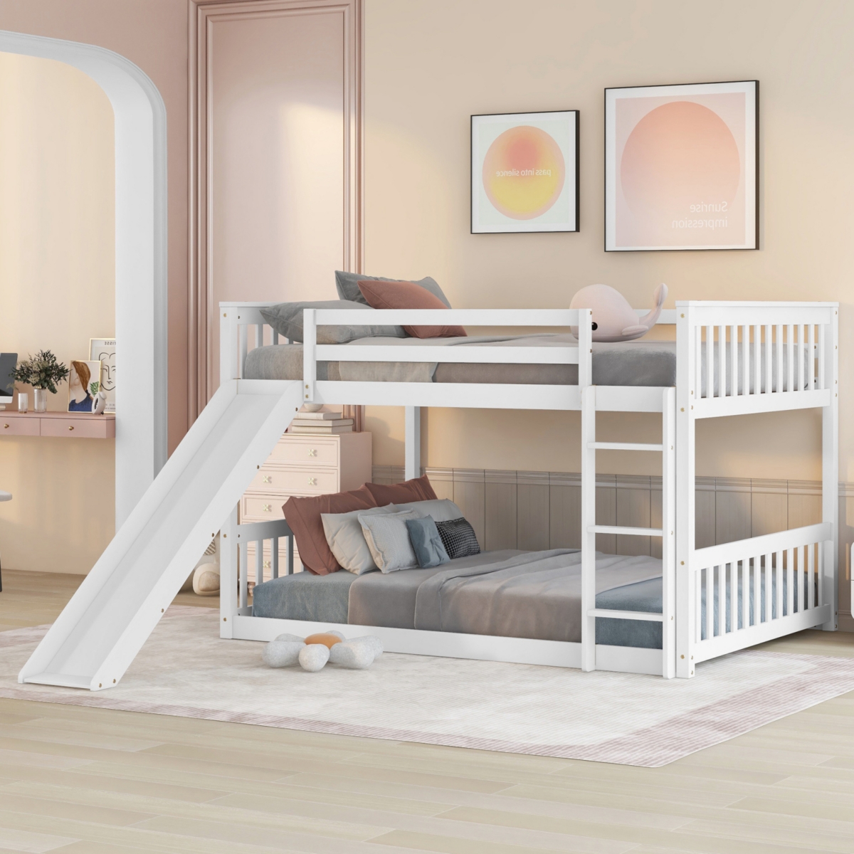 Simplie Fun Full Over Full Bunk Bed With Slide
