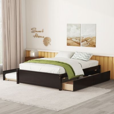 Streamdale Full Bed With Twin Size Trundle And Two Drawers