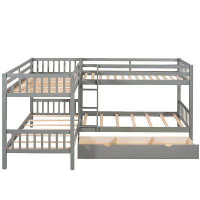 Streamdale Twin L-Shaped Bunk Bed With Drawers