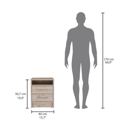 Eter Nightstand, Superior Top, Two Drawers