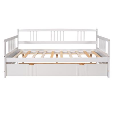 Streamdale Full Size Daybed Wood Bed With Twin Size Trundle
