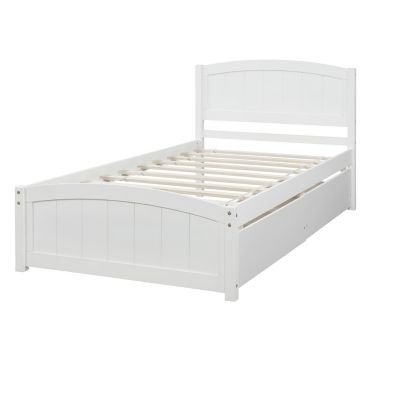 Twin Size Platform Bed With Two Drawers